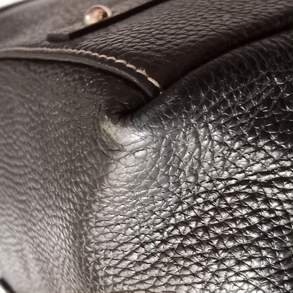 Dooney & Bourke Black Pebble Leather Logo Lock Handbag. - Picture 7 of 16